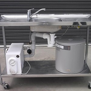 Portable restrooms with dedicated modifications for disabled use.